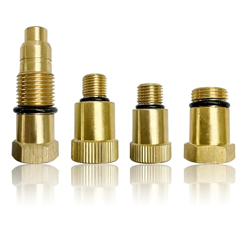 4PCS W80577 Compression Tester Spark Plug Adapters, 10/12/16/18mm Cylinder Compression Test Tool Spark Plug Adapter, Engine Diagnostic Tool Thread Adapters with O-Ring