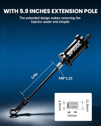 DPTOOL Fuel Injector Puller Removal Tool Kit Compatible with VAG VW Audi 1.6 2.0 TDi Diesel Engine with with Extension Pole Replace T10402 T10415