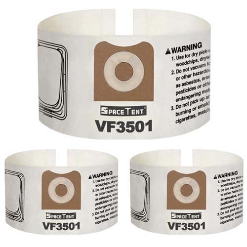 SpaceTent 3 Pack VF3501 Replacement Bags for Rigid 3-4.5 Gallon Wet/Dry Vacuums, Size C High Efficiency Dust Filter Bags, Part # 23738 WS32045F - size: 3PK, style: Heavy Duty