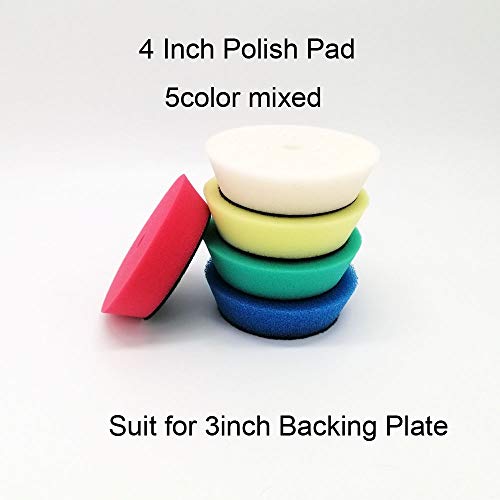 PYouo-mini Polisher Pads, Sponge Different Hardness Polishing Car Sponge Pad, 4/6/7 Inch Polish Pads, for Dual Action Polisher, Waxing (Color : 4Inch Foam Fit 3Inch) - color: 4inch Foam Fit 3inch