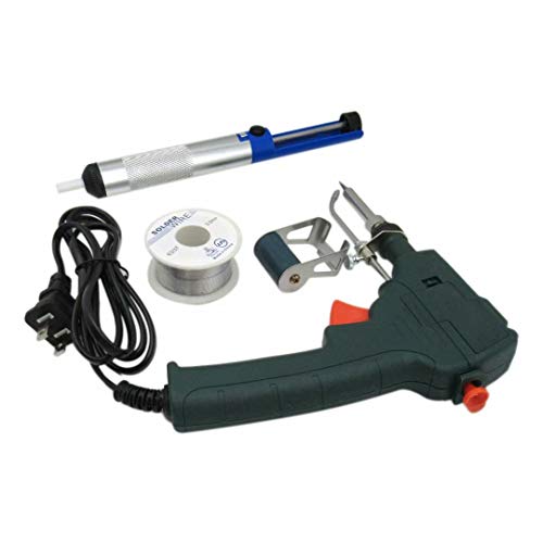 Upgrade Soldering Iron Kit, 60W110V Internal Heat Hand Feed Tin Gun with Solder Wire, Tweezers, Soldering Iron Stand, Desoldering Pump for Wire Diameter 0.5mm-1.2mm Electronic Repair By KOGUNXU