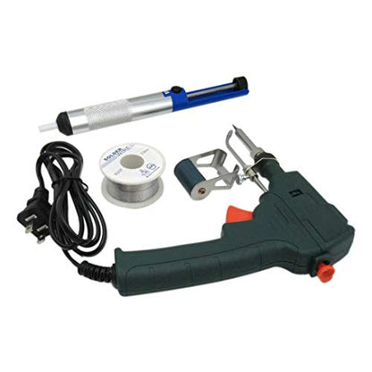 Upgrade Soldering Iron Kit, 60W110V Internal Heat Hand Feed Tin Gun with Solder Wire, Tweezers, Soldering Iron Stand, Desoldering Pump for Wire Diameter 0.5mm-1.2mm Electronic Repair By KOGUNXU