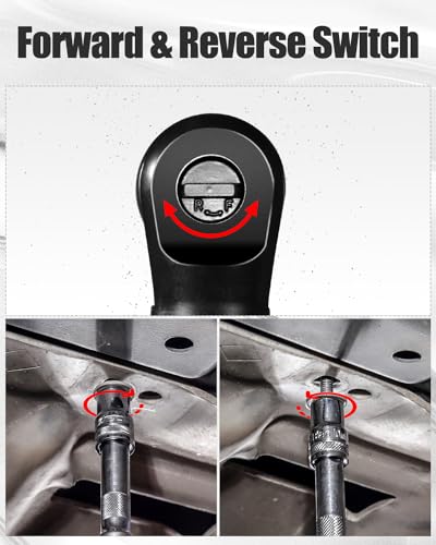 AVID POWER Cordless Electric Ratchet Wrench 3/8", 44.2 Ft-lbs 12V Power Ratchet Wrench Kit w/Two 2.0Ah Batteries, 1-Hour Fast Charger, Variable Speed and 10 Sockets