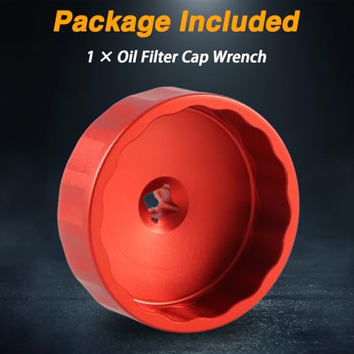 EVRBUL Aluminum Oil Filter Wrench Cap Tool Remover 73.3 mm 15 Flutes Oil Filter Cap Wrench Removal Tool Compatible with Chevy Toyota GM PF46 PF47 PF48 PF48e PF63