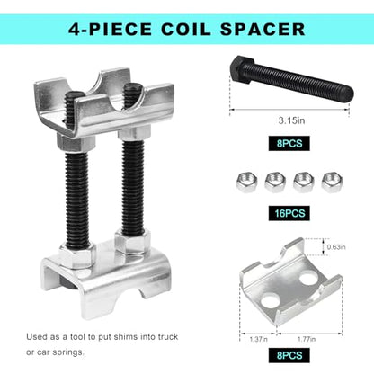 4PCS Coil Spring Spacers, 2-Way Adjustable Spreads or Compresses Coil Spring Spacer Strut Shock Absorber, 1" to 2" Lift or Lower Mini Strut Springs Compressor for Car Truck SUV