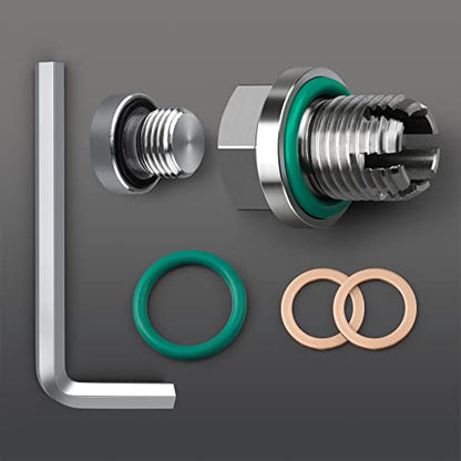 M16.1-1.5 x 15mm Oversize Oil Drain Plug, Stainless Steel Self Tapping Oil Pan Thread Repair Kit - size: M16.1-1.5 x 15mm