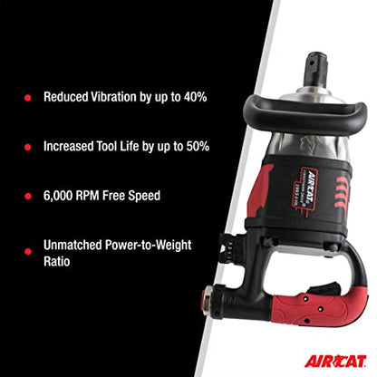 AIRCAT Pneumatic Tools 1993-1-VXL: 1-Inch Vibrotherm Drive Composite Straight Impact Wrench 2,300 ft-lbs - Standard Anvil - style: Standard Anvil