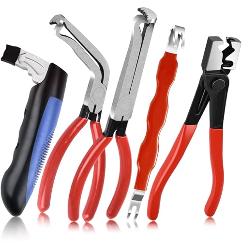 5PCS Electrical Disconnect Pliers, Automotive Electrical Plug Connector Disconnect Tool, Connector Separator, Car Safety Hammer,Hose Clamp Pliers, Applicable to Cars, Trucks, SUVs - size: Pliers-05
