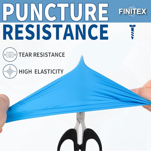 FINITEX Blue Disposable Nitrile Exam Gloves - 200 PCS/BOX 3.5mil Rubber Powder-Free Latex-Free Medical Cleaning Food Gloves - size: Small (Pack of 200)