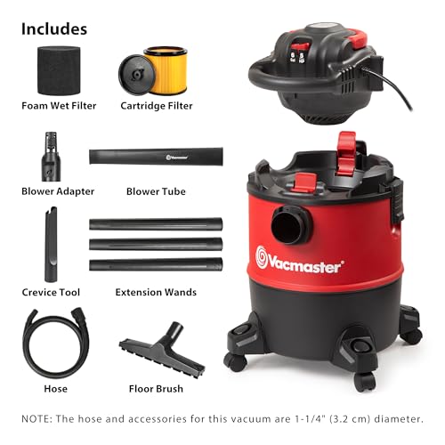 Vacmaster Wet/Dry Vacuum with Detachable Blower 6 Gallon 5 Peak HP-VBVB611PF 1101 - size: 6 Gallon 5 Peak HP