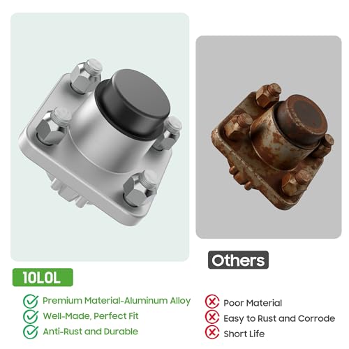 10L0L Golf Cart Front Wheel Hub Assembly 2 Pack for Club Car DS and Precedent 2003-up, Front Hub Replacement Kit 102357701 with Ball Bearing, Oil Seal & Dust Cover