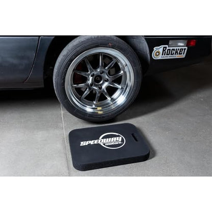 Speedway Motors Foam Work Mat Kneeling Pad for Automotive Repair, 20 x 15 x 2 Inch Thick Shop and Racing Pit Mat with Carry Handle, Comfortable Ground Protection for Garage or Track Use