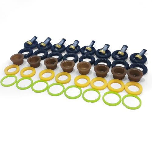 Fuel Injector O ring kit &cleaner kit with Removal Tool - Compatible with 0280150943 0280150955 0280150962 - Includes Injector Seals, Pintle Caps, Filter Baskets, Spacers [8 Sets]