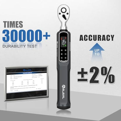 3/8 Drive Digital Torque Wrench, 0.7-44.3 Ft.Lb/1-60 Nm Dual Direction Rachet Wrench with Vibration, Buzzer and LED Alert, Electronic Torque Wrench for Bike Motorcycle Car Repair - size: 0.7-44.3 Ft.Lb/1-60 Nm-3/8"