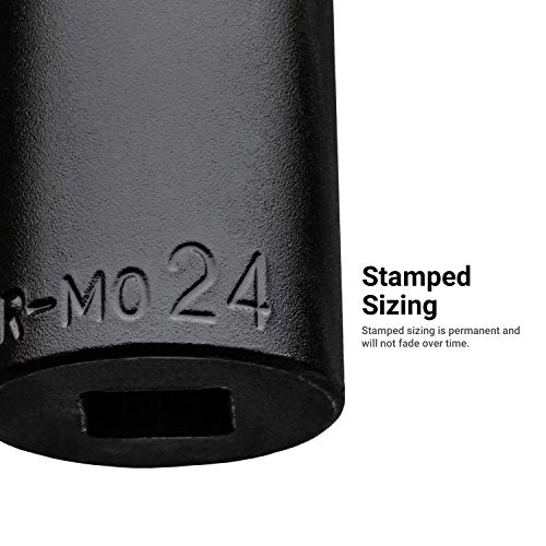 Capri Tools 3/8-Inch Drive Shallow and Deep Impact Socket Set, Metric, 8 to 22 mm, Premium Chrome Molybdenum Steel, 30-Piece - size: Shallow & Deep Set / 8-22 mm