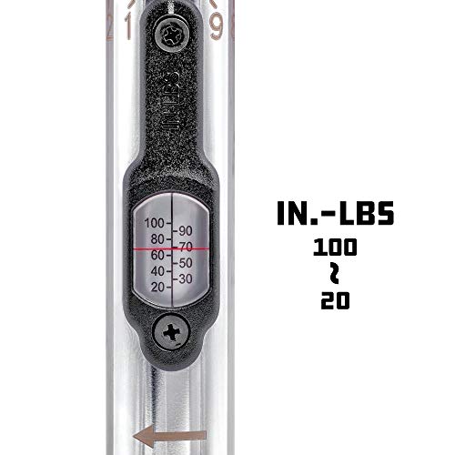 Powerbuilt 1/4 inch Drive Ratcheting T-Handle Torque Wrench, 20-100 in. lb. Range, Easy to Set and Lock in Place, for TPMS Systems and Bike Repair Assembly, Great for Carbon Fiber Handlebars - 649971 - style: T-Handle
