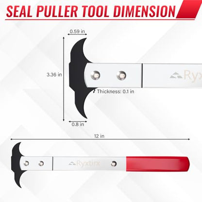 Seal Puller, Oil Seal Removal Tool, Dual Hook Oil Seal Puller with Galvanized Steel & Non-Slip Handle, Precision Seal Installer/Remover for Automotive & Industrial Equipment
