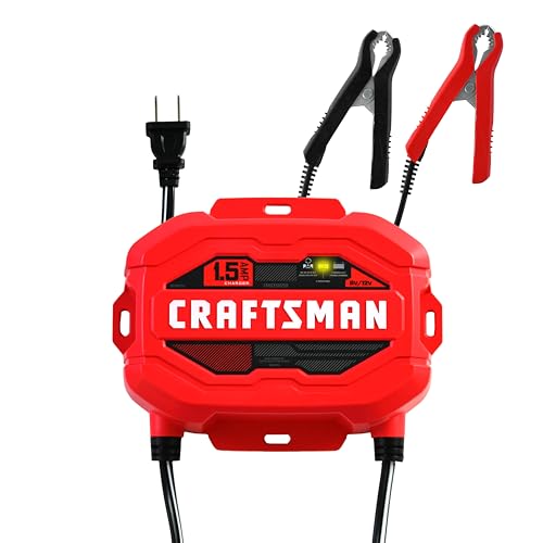 CRAFTSMAN 1.5A Car Battery Charger & Maintainer, 6V/12V – CMXCESM259 - size: (Pack of 1)