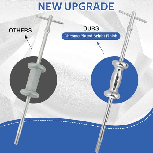 DASBET 19PCS Slide Hammer Puller Set Internal External Puller Hub Puller | 9-Way Dent Hub Gear Puller Remover Set, Wheel Hub Puller Dent Repair Kit