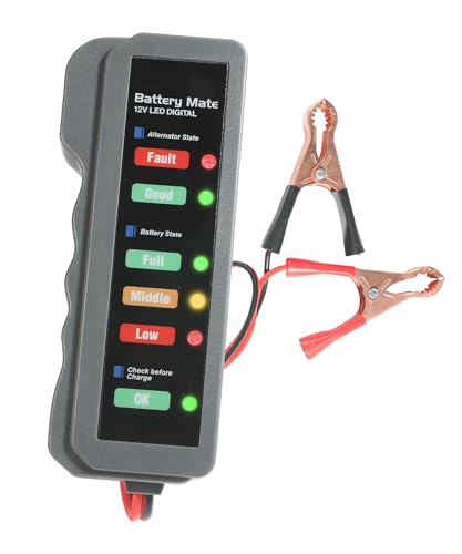 SCUARI Car Battery Tester,Car Accessories Relay Tester,12V Automotive Digital Battery Alternator Tester with LED Indication,Vehicle Battery Condition Detector,Suitable for Most Cars,Trucks,SUVs,Vans