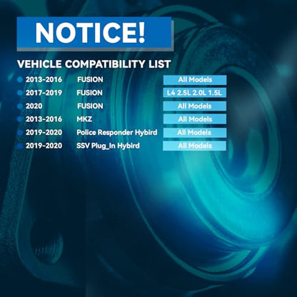 Detroit Axle - 2 Front Wheel Bearing Hubs for 2013-2020 Ford Fusion, Hub Bearing Lincoln MKZ Ford Police Responder SSV Plug-in Hybrid, Replacement Wheel Bearing and Hubs Assembly Set - style: 512498 x2/Pair