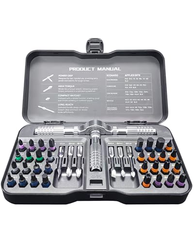 42 in 1 Ratchet Screwdriver Set, Strong Rustproof Magnetic Screwdriver Sets with Premium Storage Case, Ratcheting Screwdriver Set for Furniture Assembly and Disassembly, Glasses, Smart Phone Repair