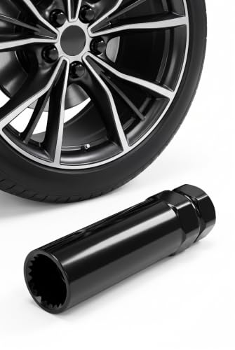 6 Spline Lug Nut Key, Tuner Socket Tool, Wheel Lock Removal Kit With 19mm 3/4 Inch And 21mm 13/16 Inch Lug Hex Socket Replacement, Universal Locking Lug Nut Key for Automotive Mechanics