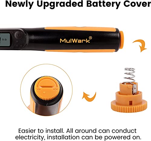 MULWARK 3/8" Digital Torque Wrench Electronic Set, with Buzzer & LED, 2.2-44.3 ft-lbs(3-60 Nm), High Precision Adjustable Electronic Torque Wrenches Car Repairing Tool Calibrated with Storage Case