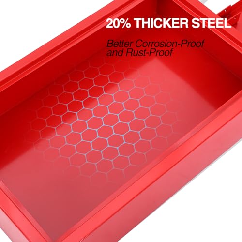20 Gal Electric Low Profile Oil Drain Pan,110V High-Flow Pump,8 ft Hose & Folding Handle&Rolling Cart, Heavy-Duty for Trucks, RVs, SUVs, Red. - color: 20 Gal-Red