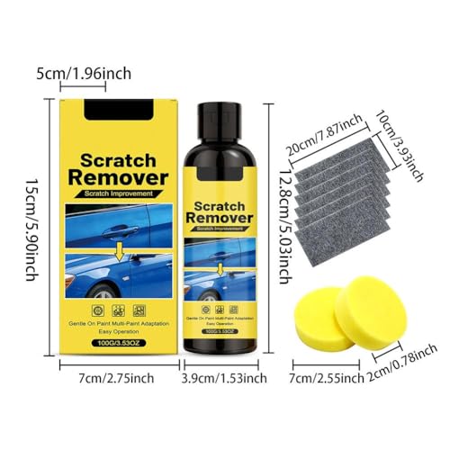 Scratch Remover for Vehicles,Eliminate Car Scratches in 60 Seconds,Quick Fix Removal Paste for Deep Scratches,All Paint Colors Polishing Kit with Wipe,Paint Scratchs Repair Kit for Vehicles