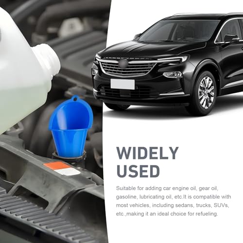 2 PCS Oil Funnel, Automotive Multi-Function Long Neck Fuel Funnel, Plastic Anti-Spill Engine Funnel for Filling Engine Oils, Water, Diesel Fuel, Kerosene and Other Liquids (Blue) - color: Blue