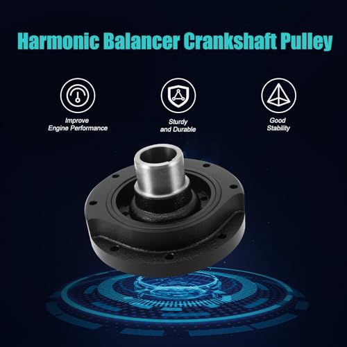 AULINK 594-024 Harmonic Balancer Crankshaft Pulley 4.2L 5.0L 5.8L V8 | For Ford F150,F250,F350,Mustang,Thunderbird,Custom,E150 E250 E350 Econoline For Lincoln Town Car, Continental