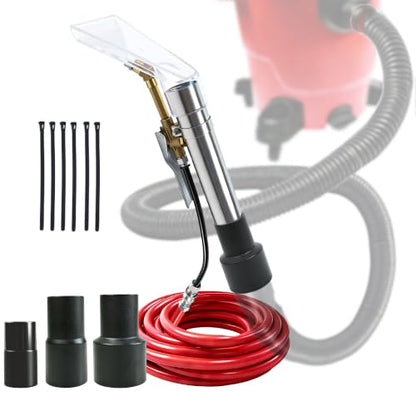 Extractor Hose Wand Kit w/ 3 Size Vacuum Adapters | Complete hose & hand wand set，Three conversion adapters，Compatible with all workshop vacuums - size: Small A with Spray Nozzle & Water Hose