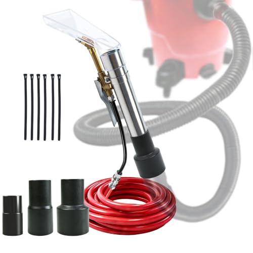Extractor Hose Wand Kit w/ 3 Size Vacuum Adapters | Complete hose & hand wand set，Three conversion adapters，Compatible with all workshop vacuums - size: Small A with Spray Nozzle & Water Hose