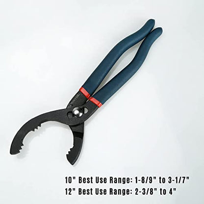 Oil Filter Wrench Set, 12" & 16" 2pcs Adjustable Pliers, Removal Tool, Universal, No Slipping - size: 12"+16"