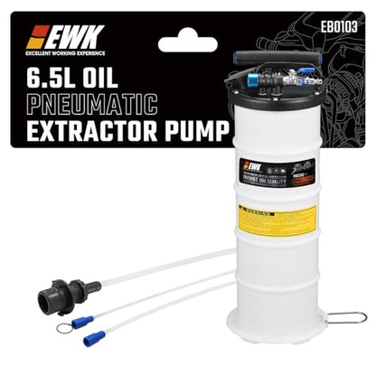 EWK 6.5L Pneumatic/Manual Oil Extractor, Oil Change Pump for Automotive Fluids Vacuum Evacuation, Fluid Extractor Pump Tool for DIY Mechanics - size: 6.5L