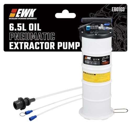 EWK 6.5L Pneumatic/Manual Oil Extractor, Oil Change Pump for Automotive Fluids Vacuum Evacuation, Fluid Extractor Pump Tool for DIY Mechanics - size: 6.5L