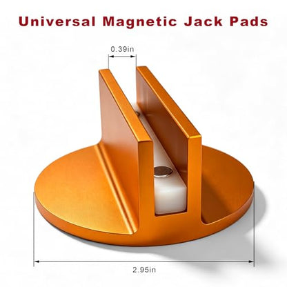 Universal Magnetic Jack Pad, 0.39" Width Slotted Jack Puck Pinch Weld Frame Rail Adapter Pad, Heavy Duty Aluminum Grooved Jacks Lift Pads Automotive Repair Accessories (Orange) - color: Orange