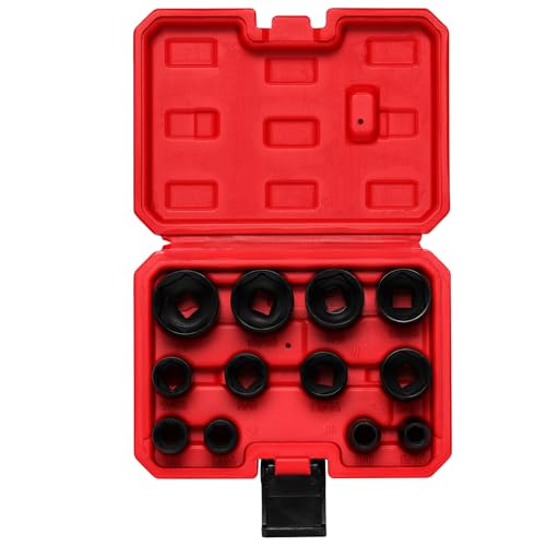 MIXPOWER 12 Pieces 3/8-Inch Drive Shallow Impact Socket Set, 5/16 to 1 inch, CR-V, SAE, 6 Point, Shallow, 12 Pieces 3/8" Dr. Socket - size: 5/16" - 1" (Shallow)
