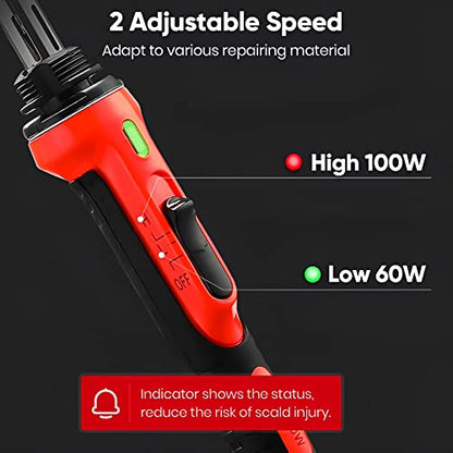 100W Plastic Welding Kit Soldering Iron, Professional Plastic Welder Fast Heating Plastic Soldering Iron Kit with ON/OFF Switch and Indicator Surface Repair Tool for DIY Car Bumper Dashboard Repair
