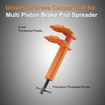 Universal Brake Caliper Tool for Multi Piston Brake Pad Spreader, Heavy Duty Brake Caliper Spreader Tool, Caliper Piston Compressor Tool with Magnetic Expansion Plates & 2X Hanger Hooks
