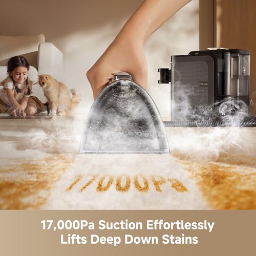 DREAME N20 Steam Carpet Cleaner Machine with Steam & Hot Water Wash, Portable Upholstery Cleaner with Self Cleaning, 17Kpa Suction, Perfect for Pet, Car, Auto, Carpet, Rug, Auto-Mix Solution - size: N20 Steam