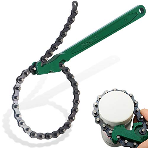 12 Inch Heavy-Duty Ratcheting Chain Wrench Reversible Oil Filter Tool Pipe Fittings Tools Fit Max 6 Inch Diameter - color: 12" Chain Wrench