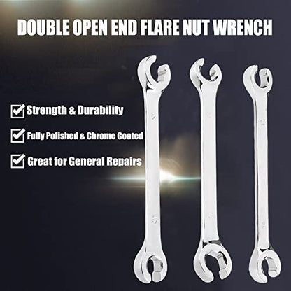 Double-ended Nut Wrench 9x11mm Flare Nut Wrench for Removing or Replacing Nuts on Fuel Brake or Air Conditioning Lines 1 Pcs - size: 9x11mm 1pcs
