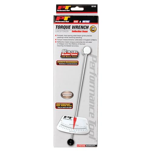 Performance Tool M195 1/4-Inch Drive Torque Beam Wrench - 0-80 inch/lbs | Ball Handle | Accurate Torque Measurement - style: 1/4" Dr. Beam Style (0-80 in/lbs)