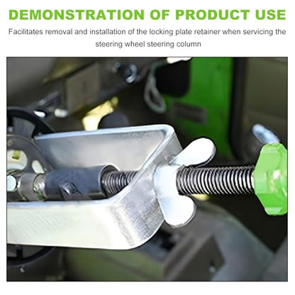 Steering Wheel Lock Plate Remover, Lock Plate Compressor Puller Tool Featuring Reversible Adapter, Essential Installer Removal Tool for Most Vehicles with Locking Steering Wheels