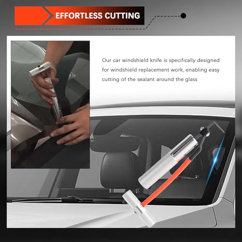 Car Windshield Removal Tool,Upgraded Auto Glass Removal Tools with Non-Slip Knurled Handle & Sharp Blade Tip,Extended & Portable Car Windshield Cutting Tool for Cars SUVs