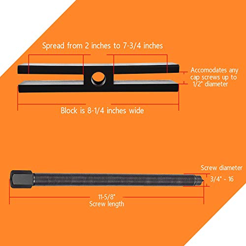 Yoursme 522 Large Gear and Pulley Puller & 7393 Gear and Pulley Puller & 8056 Shaft Protector Set for Timing Gears, Fan Pulleys