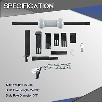 ATPEAM 13pcs Slide Hammer Dent Puller Set | Heavy Duty Dent Puller Set w/10lbs Slide Hammer Auto Body Truck Repair Took Kits