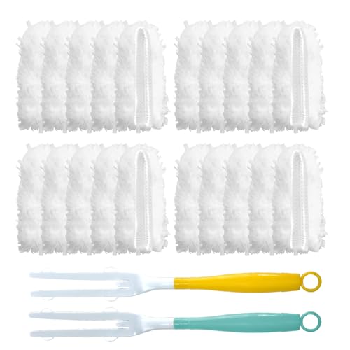 Car Interior Duster - Ultimate Cleaning Tool for Cars, House, and Office - Compact Mini Design for Effortless Dust Removal Stereo-Single Sided Design 2handle +20 Duster Refills. - style: Duster st20